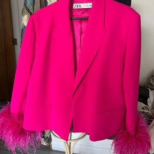 Zara feather blazer